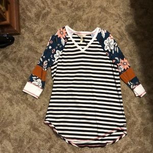 Floral and striped Matilda Jane shirt